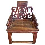 ANTIQUE CHINESE HARDWOOD ARMCHAIR - 19TH CENTURY STYLE