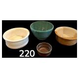 MIKE ROBISON POTTERY BOWL, 2 GREENHILL POTTERY BOWLS, SMALLER POTTERY BOWL