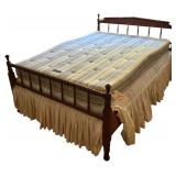 48” BED FRAME W/ WOODEN SPOOL STYLE HEADBOARD AND FOOTBOARD