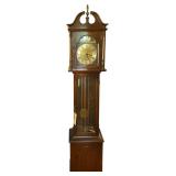 RIDGEWAY GRANDFATHER CLOCK - WORKING, ONE WEIGHT NEEDS TO BE REPAIRED