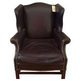 FAUX LEATHER WINGBACK CHAIR