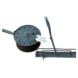 ANTIQUE TIN E-Z CORN POPPER, ANTIQUE CAST IRON STOVETOP/HEARTH TOASTER