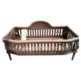 VINTAGE CAST IRON FIREPLACE LOG HOLDER/COAL BASKET