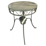 ROUND IRON TABLE W/ GLASS TOP