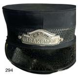 VINTAGE PETTIBONE C. & O. RY (CHESAPEAKE & OHIO RAILWAY) BRAKEMAN HAT - EXCELLENT CONDITION