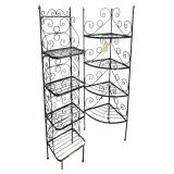 WROUGHT IRON CORNER RACK, WROUGHT IRON WALL RACK