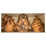 3 VINTAGE 1970S CAROLYN FRANCIS STYLE POTTERY FIGURINES
