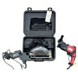 MILWAUKEE HEAVY DUTY ELECTRIC DRILL, SEARS CRAFTSMAN 3/8” INDUSTRIAL ELECTRIC DRILL, SKILSAW LEGEND 2.4HP 11 AMPS CIRCULAR SAW