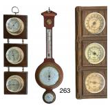 3 VINTAGE BAROMETER/THERMOMETERS - 1 SWIFT, 2 SPRINGFIELD