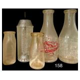 VINTAGE DAIRY PRODUCTS CO. MORRISTOWN TN GLASS MILK BOTTLE, VINTAGE BLUE RIBBON CREAMERY JACKSON MS GLASS MILK BOTTLE, VINTAGE BORDEN’S HALF PINT GLASS MILK BOTTLE, OTHER VINTAGE HALF PINT GLASS MIL