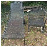 WROUGHT IRON LOUNGE CHAIR, WROUGHT IRON ARMCHAIR