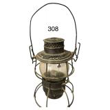ANTIQUE ADAMS & WESTLAKE ADLAKE B&O (BALTIMORE & OHIO) RAILROAD LANTERN NO. 250 KERO