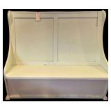 WOODEN HALL BENCH APPROX. 57.5” AT WIDEST