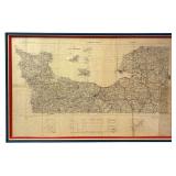 VINTAGE 1941 BRITISH WAR OFFICE MAP "CHERBOURG-ROUEN" 1:200,000 SCALE (APPROX. 44" x 28")