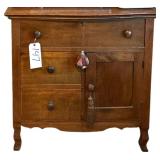 VINTAGE/ANTIQUE WOODEN WASH STAND - 3 DRAWERS, 1 DOOR