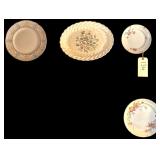 ANTIQUE PORCELAIN FLORAL PLATTER W/ 5 PLATES TO INCLUDE ONE JEWEL TEA PATTERN