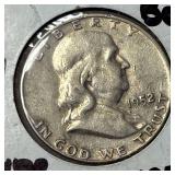 U.S. BEN FRANKLIN SILVER HALF DOLLAR 1952