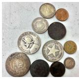 SMALL LOT ANTIQUE/ VINTAGE FOREIGN COINS