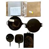 HEAVY LODGE CAST IRON COOKING PAN, MADE IN USA CAST IRON SQUARE SKILLET, CAST IRON CORNBREAD PAN, LARGE LODGE USA 14SK NO. 2 CAST IRON SKILLET W/ COVER, 2 COOK STONES