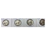 4 U.S. WASHINGTON QUARTERS: 3 1958, 1 1960