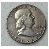 1952 U.S. BENJAMIN FRANKLIN SILVER HALF DOLLAR