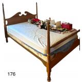 FULL SIZE POSTER BED - MATCHES LOTS 166 AND 162 (CHRISTMAS ITEMS ON MATTRESS NOT INCLUDED)