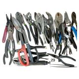 ASSORTMENT OF VISE GRIPS, NEEDLE NOSE PLIERS, TIN SNIPS, ETC.