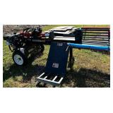 RUGGED SPLIT 37-TON LOG SPLITTER W/ 4-WAY & 6-WAY SPLITTERS - RAVEN 420CC 15.0HP ENGINE - ONLY 12.7 HOURS - WORKING, SEE VIDEO