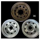 2 14” X 5.5” GALVANIZED SPOKE 5-LUG RIMS, 4.5” RIMS, 16” 8-LUG RIM