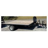 2025 HEAVY-DUTY DECKOVER TRAILER EQUIPPED WITH 6,000 LB BRAKE AXLE, STURDY HD FRAME, AND STAKE POCKETS FOR TIE-DOWNS. HAS A DROP-DOWN DESIGN, 8,000 LB JACK, LED LIGHTS, AND ADJUSTABLE BULLDOG-STYLE CO