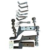 3 RECEIVER HITCHES; 5 BALLS: 3 2”, 2 1-7/8”; ASSORTED PINS