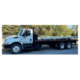 2002 INTERNATIONAL 4400 DT466 BOX TRUCK - STARTS AND RUNS WELL, TITLE AVAILABLE - BED MEASURES APPROX. 26’ X 8’ - UNDER 195,000 MILES - METAL NOT INCLUDED