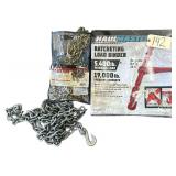 5/16” X 20’ TRUCKER CHAIN, OTHER CHAIN, HAULMASTER 5400LBS. RATCHETING LOAD BINDER