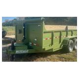 2023 BUFFALO TRAILER MFG. MODEL BDT14 (14,000LBS. RATING) DUAL AXLE ELECTRIC DUMP TRAILER - APPROX. 14’ X 7’; SIDES APPROX. 2’ TALL W/ 8” WOODEN SIDE BOARDS - VIN: 4B9B3DN23PS098043