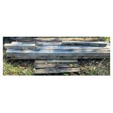 8 APPROX. 4” X 6” WOODEN POSTS, WOODEN RAILROAD TIE
