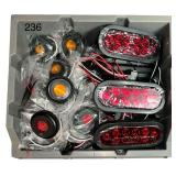 LIGHTING TO INCLUDE APPROX. 7 3” AMBER & 9 3” RED CIRCULAR, APPROX. 11 6” RED OVULAR - BIN NOT INCLUDED