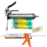 HOLT INDUSTRIES PROFESSIONAL GREASE GUN, 2 TUBES OF GREASE, ANVIL CAULK GUN