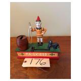 "TRICK DOG" CAST IRON MECHANICAL COIN BANK