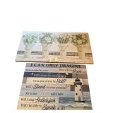 2 CANVAS PRINTS - SMALLER ONE APPROX. 20” X 30”, LARGER ONE APPROX. 20” X 40”