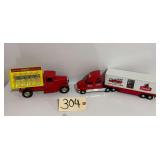 COCA-COLA MICKEY MOUSE 2004 TRUCK TOUR TOY CARRIER 75 INSPEARATIONS, METALCRAFT PRESSED TIN COCA-COLA TOY TRUCK