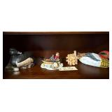 NIKKO MAN FISHING CLOCK, WOODEN PUZZLE, JIM BEAM DUCKS UNLIMITED DECANTER, DUCK DECOY