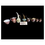 VINTAGE APPEARS TO BE OAK ART DECO STYLE SECRETARY/DRY BAR W/ KEY