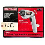 NIB CRAFTSMAN 3.6 V DUAL POSITION CORDLESS SCREWDRIVER