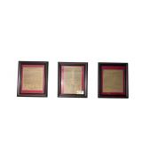 SET OF 3 FRAMED REPRODUCTION PRINTS: THE DECLARATION OF INDEPENDENCE, THE PREAMBLE TO THE CONSTITUTION ("WE THE PEOPLE"), AND FULL UNITED STATES CONSTITUTION