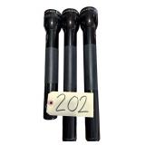 3 DURABLE MAGLITE FLASHLIGHTS - 2 APPROX. 14.5”, 1 APPROX. 12”