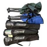 3 COLEMAN CAMPING CHAIRS IN BAGS AND 2 OTHERS