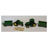 JOHN DEERE 7410 ENCLOSED CAB DIE-CAST MODEL TRACTOR W/ TRAILER, OTHER JOHN DEERE DIE-CAST MODEL TRACTOR W/ TRAILER