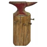 PETER WRIGHT ANVIL SITTING ON CEDAR STUMP