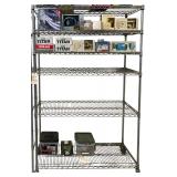 6 SHELF HEAVY DUTY STANDING SHELVING UNIT WITH ROLLERS - CONTENTS NOT INCLUDED