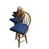 4 WOODEN SWIVEL BARSTOOLS